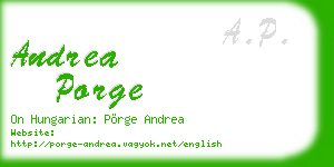 andrea porge business card