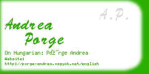 andrea porge business card